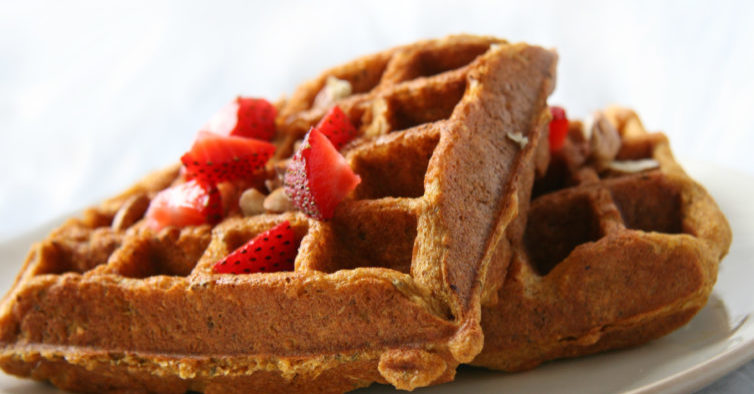 Waffles de alfarroba