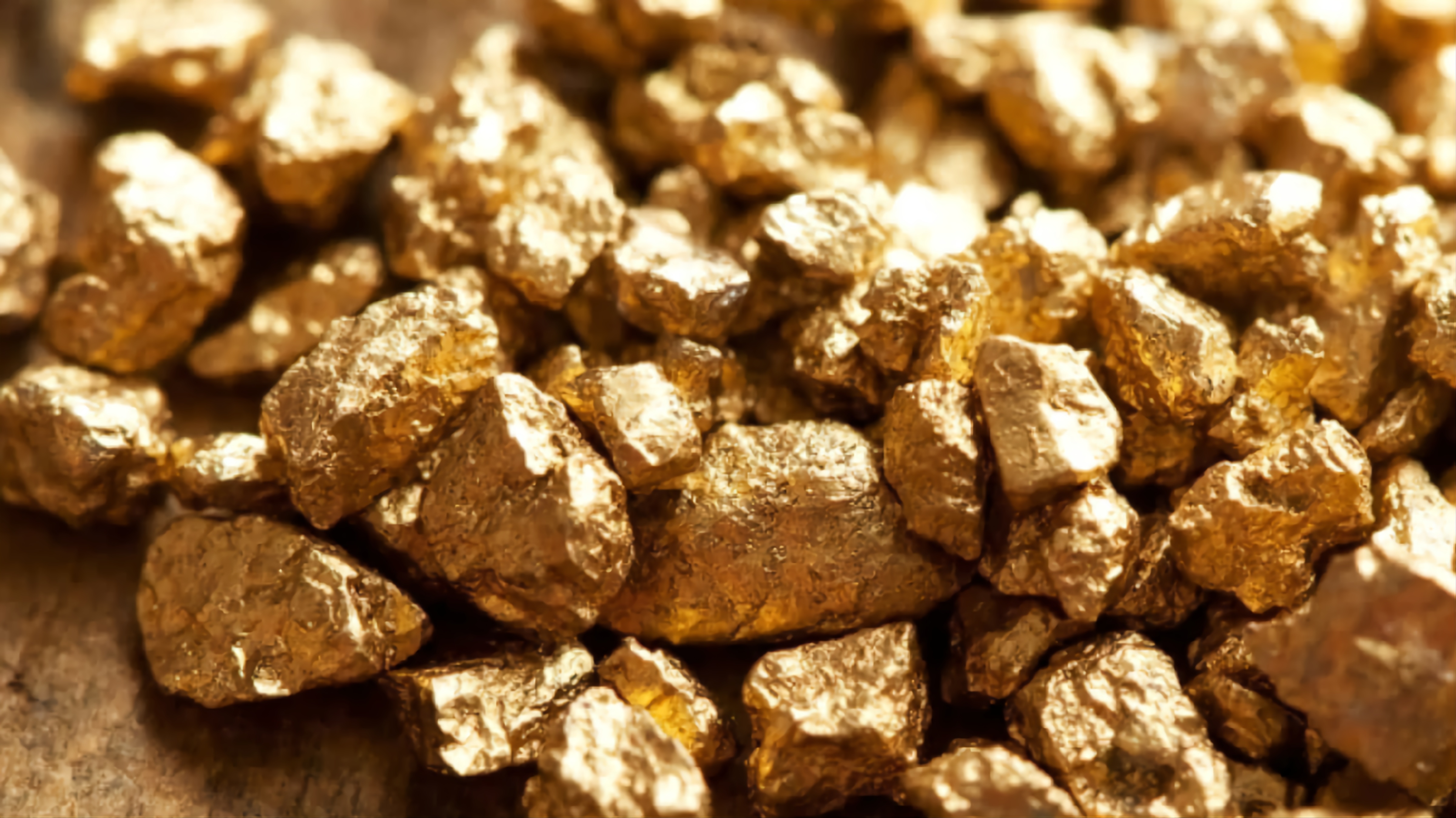 Pepitas de mina de ouro objeto de mineração de minério precioso